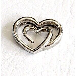 SLV SADYE L VASSIL 925 Sterling Silver Spiral Heart Slide Pendant 1" 6g